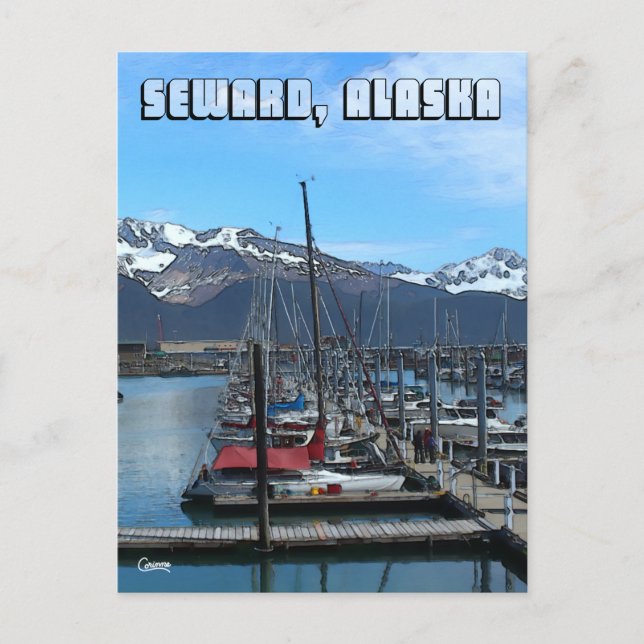 Seward Boat Harbour 1 - Postcard (Front)