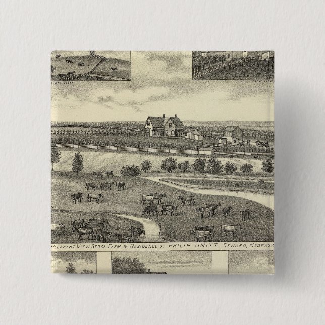 Seward Farms, Nebraska 15 Cm Square Badge (Front)