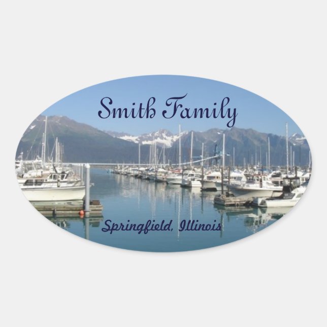Seward Harbour, Alaska Oval Sticker (Front)