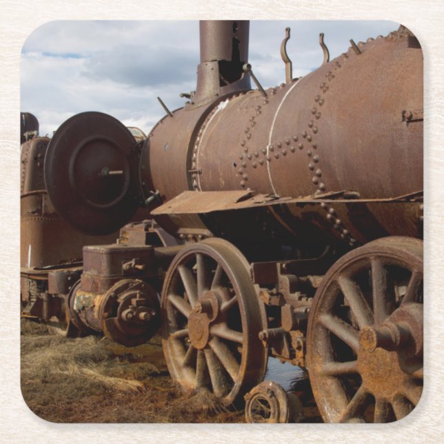 Seward Peninsula, Alaska, Train to Nowhere Square Paper Coaster (Front)