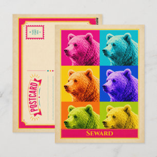 Seward Postcard Alaska Grizzly Bear Vintage