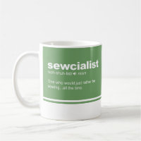 Sewcialist Funny Sewing Modern Typography Coffee