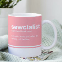 Sewcialist Funny Sewing Modern Typography Coffee