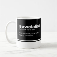 Sewcialist  Funny Sewing Modern Typography Coffee 
