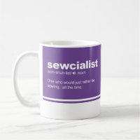 Sewcialist Funny Sewing Modern Typography Coffee