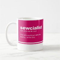 Sewcialist  Funny Sewing Modern Typography Coffee 