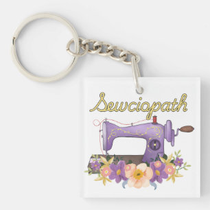 Sewciopath (sociopath) Vintage Sewing Machine Key Ring
