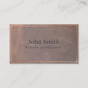 Sewed Leather Investigator Business Card