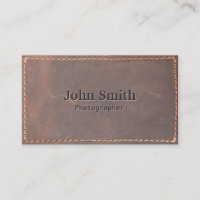 Sewed Leather Photographer Business Card