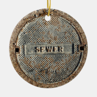 Sewer Manhole Cover Official Ceramic Tree Decoration