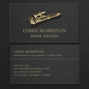 Sewer Services Wrench Professional Business Card