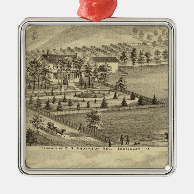 Sewickley Pennsylvania Metal Tree Decoration (Front)