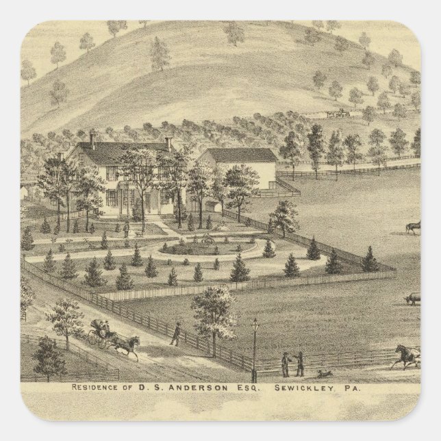 Sewickley Pennsylvania Square Sticker (Front)