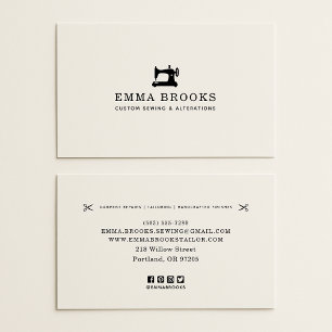 Sewing & Alterations Business Card, logo, SM icons Business Card