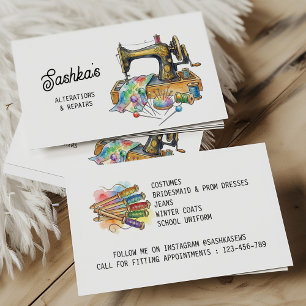 Sewing Alterations & Repairs Colorful Eclectic Business Card