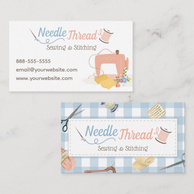 Sewing Alterations Seamstress Business Card (Front/Back)