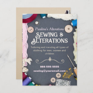 Sewing Alterations Services Flyer Postcard