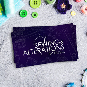 Sewing and Alterations - Line Art Business Card