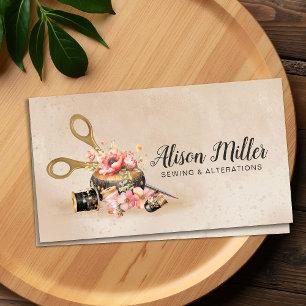 Sewing and Alterations - Vintage Style Art Business Card