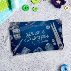 Sewing and Alterations - Watercolor Style Art Business Card