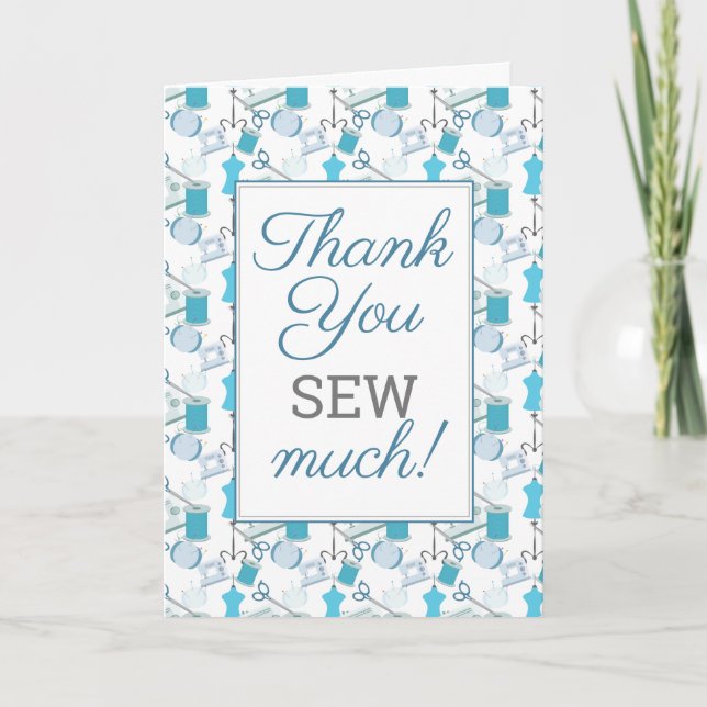 Sewing and Quilting Funny Thank You Card (Front)