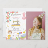 Sewing Birthday Invitation With Photo