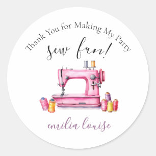 Sewing Birthday Party Favour Sticker