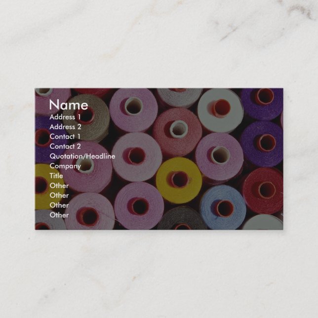 Sewing bobbins business card (Front)