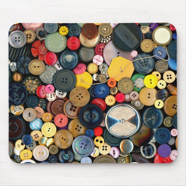 Sewing - Buttons - Bunch of Buttons Mouse Pad (Front)