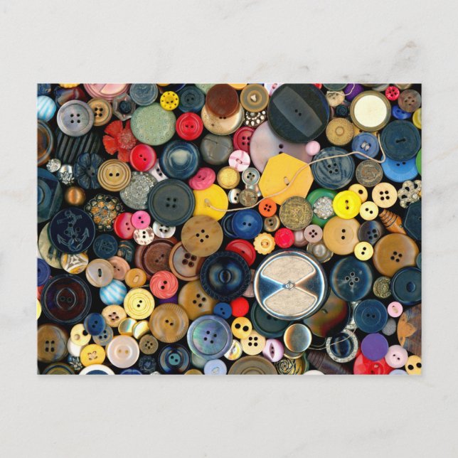 Sewing - Buttons - Bunch of Buttons Postcard (Front)