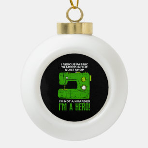 Sewing Ceramic Ball Christmas Ornament