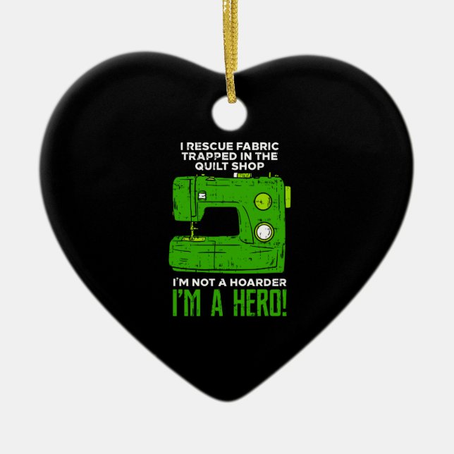 Sewing Ceramic Ornament (Front)