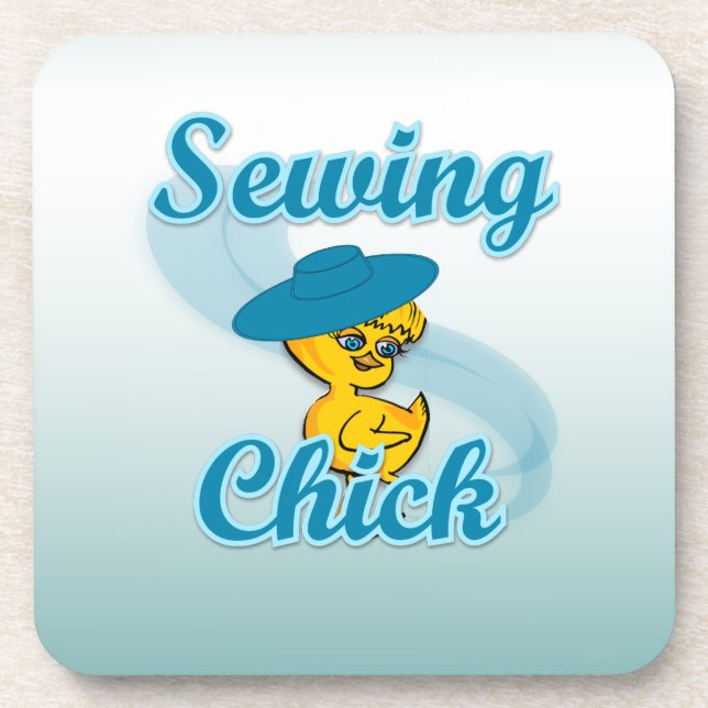Sewing Chick #3 Coaster (Front)