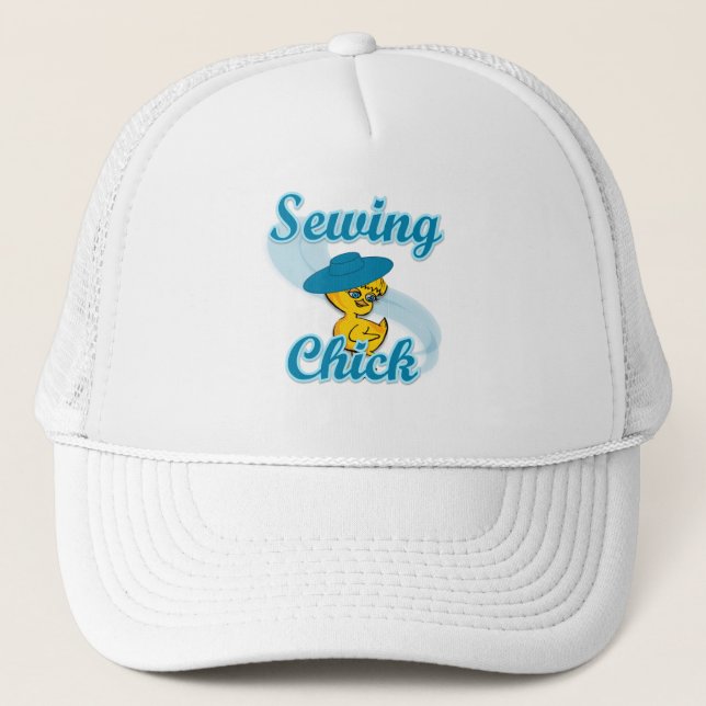 Sewing Chick #3 Trucker Hat (Front)