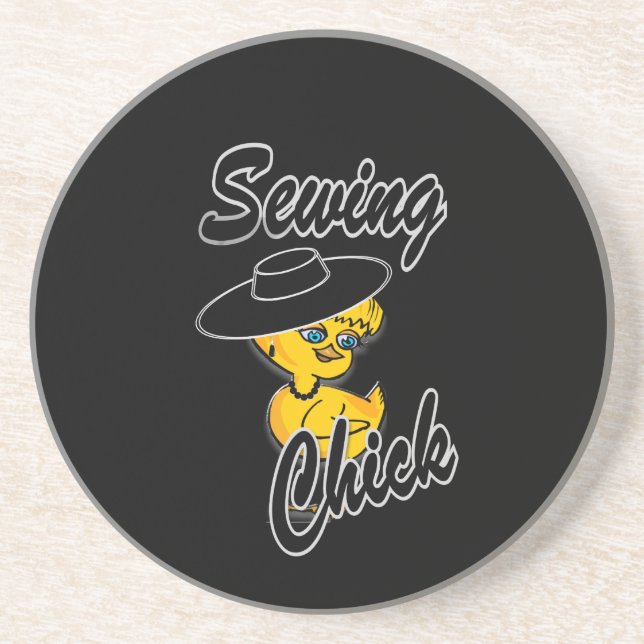 Sewing Chick #4 Coaster (Front)