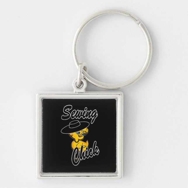 Sewing Chick #4 Key Ring (Front)