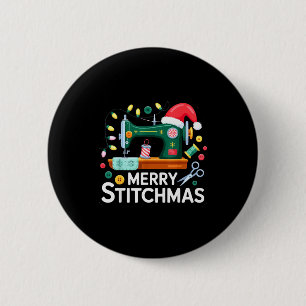 Sewing Christmas Xmas Quilting Merry Mas  6 Cm Round Badge