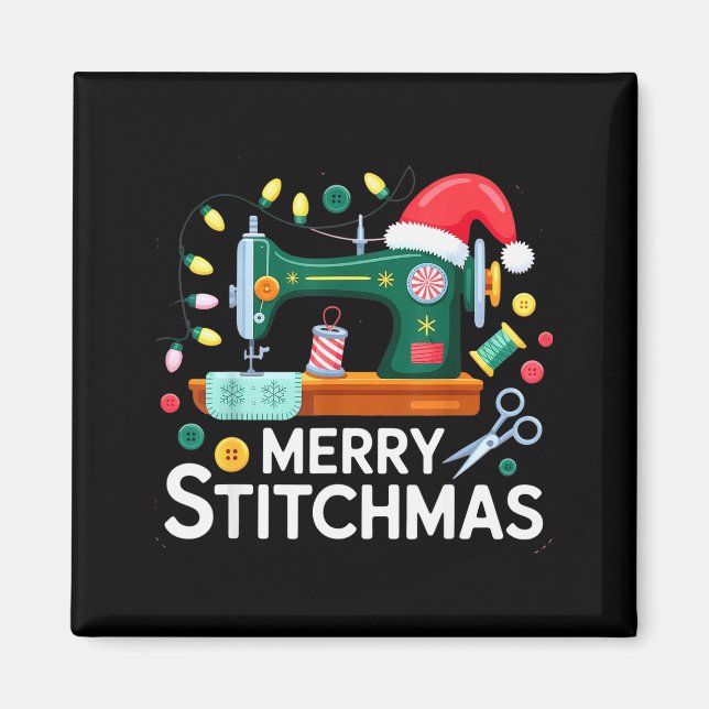 Sewing Christmas Xmas Quilting Merry Mas  Magnet (Front)