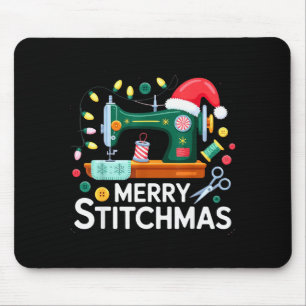 Sewing Christmas Xmas Quilting Merry Mas Mouse Pad