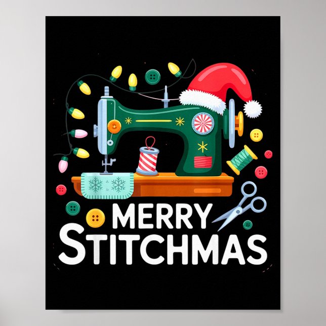 Sewing Christmas Xmas Quilting Merry Mas  Poster (Front)