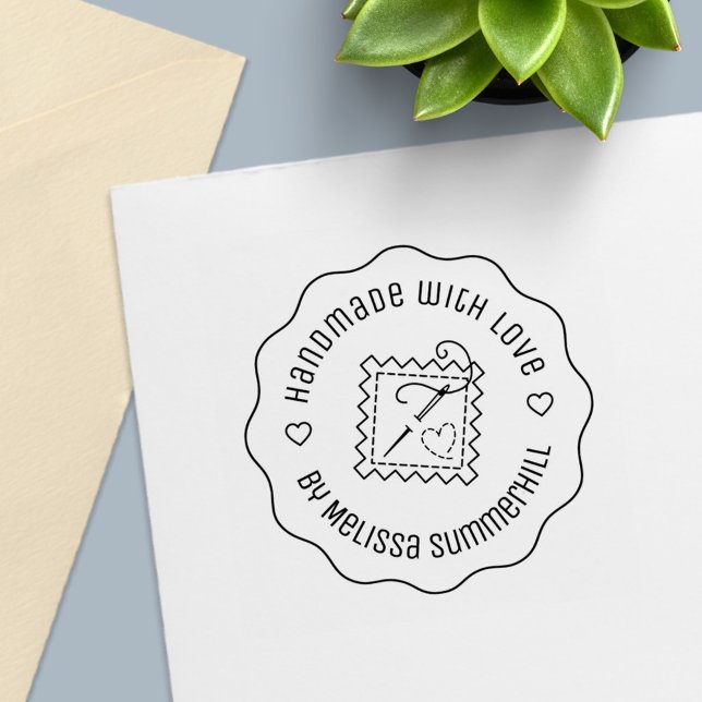 Sewing Craft Handmade with Love Wavy Self-inking Stamp (Creator Uploaded)