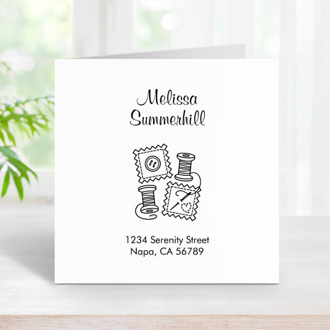 Sewing Craft Hobby Address 2 Rubber Stamp (Creator Uploaded)