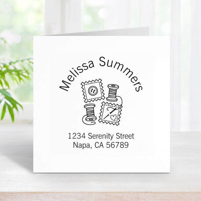 Sewing Craft Hobby Arch Address Rubber Stamp (Creator Uploaded)