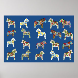 Sewing Dala Horses Poster