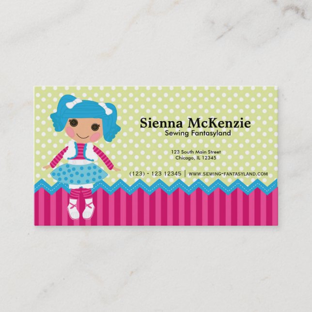 Sewing doll business card (Front)