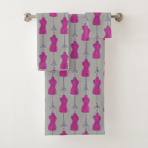 Sewing Dressform Mannequin Fashion Costume Design Bath Towel Set