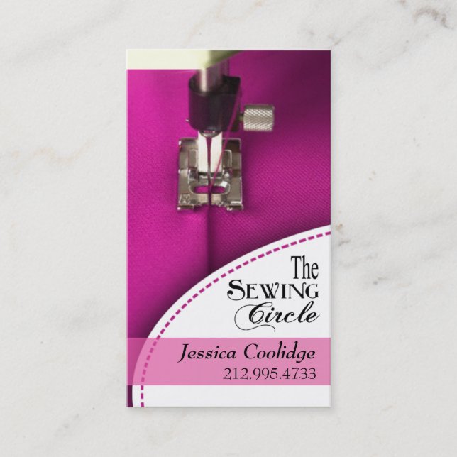 Sewing: Dressmaker, Tailor, Designer, Seamstress Business Card (Front)