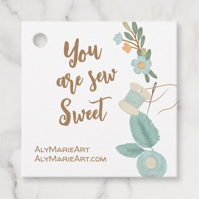 Sewing Embroidery Small Business Label Tag (Front)