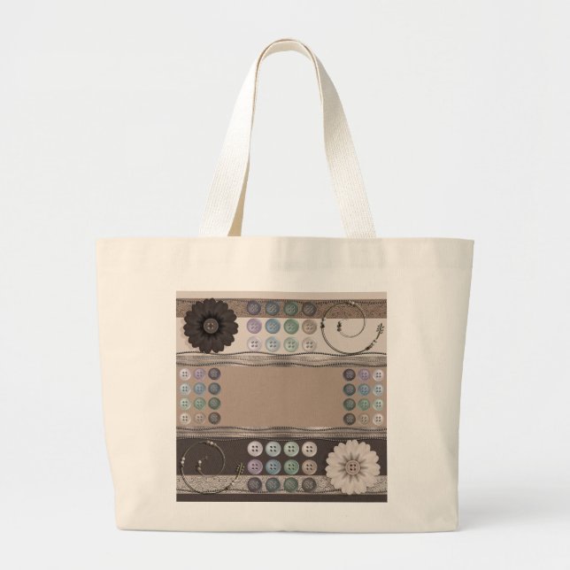 Sewing Enthusiast Large Tote Bag (Front)