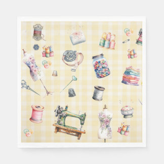 Sewing ephemera, sewing circle, party napkin